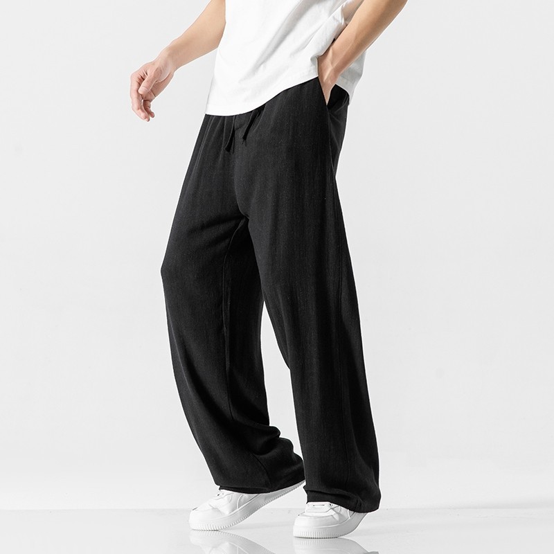 Linen Pants Men's Summer Loose Straight Casual Trousers - Image 8