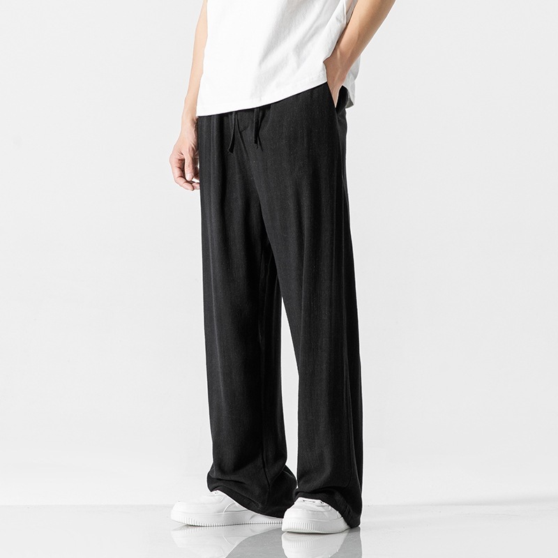 Linen Pants Men's Summer Loose Straight Casual Trousers - Image 6